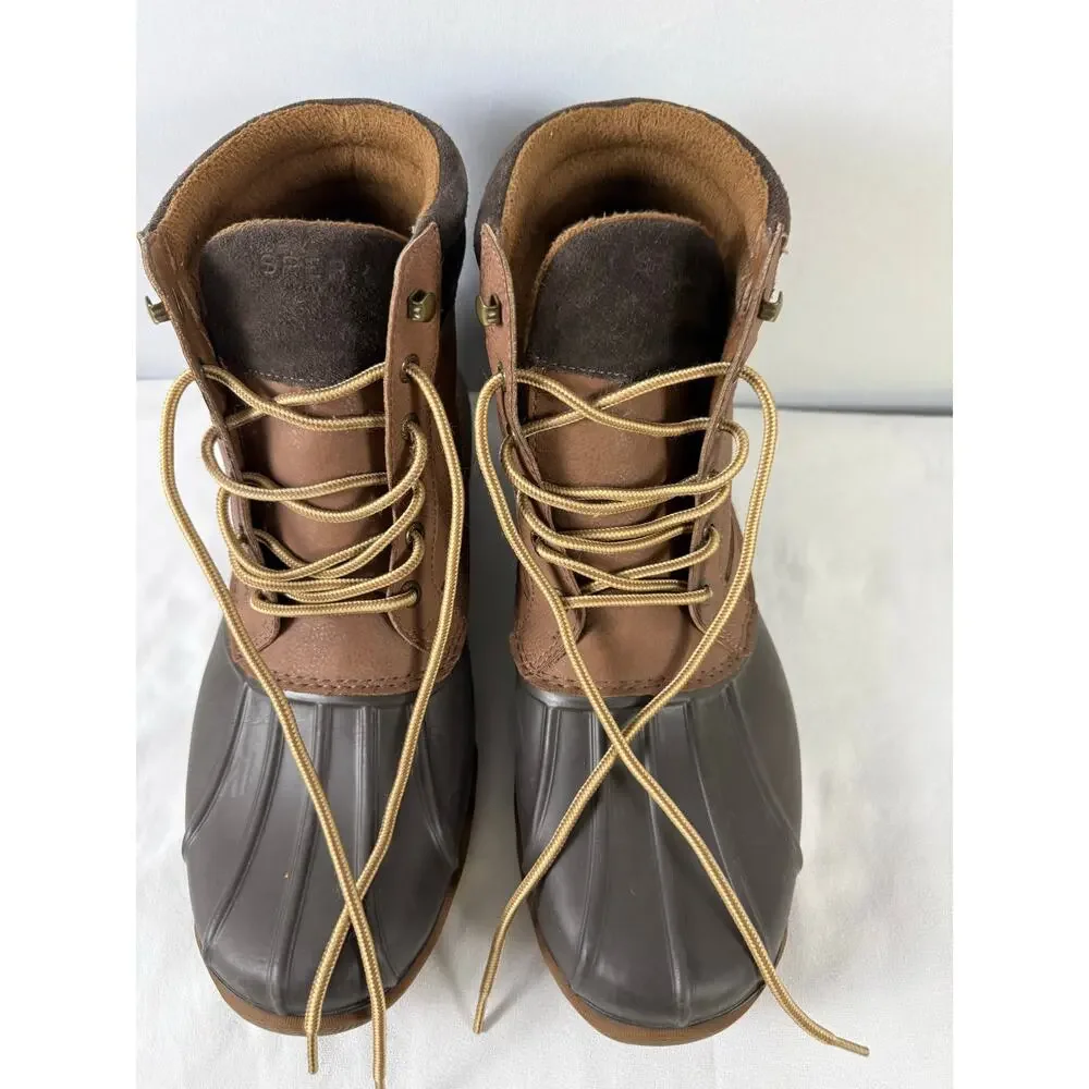 Sperry Brewster Duck Boots Men’s 10.5 Brown Leather Waterproof STS19273